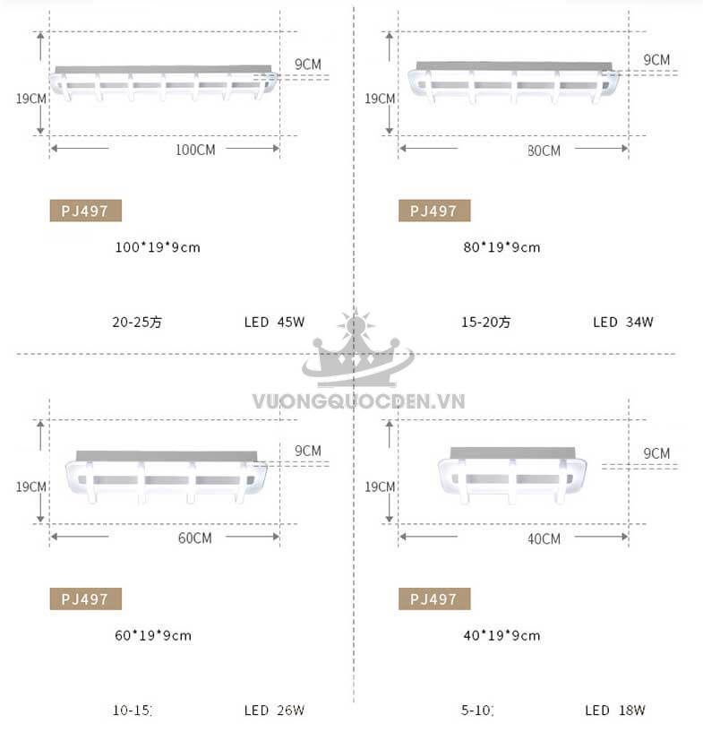 Đèn ốp trần LED acrylic PJ497-15